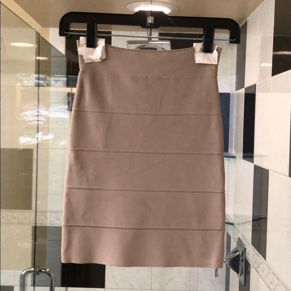 BCBG MaxAzria Simone Power Skirt, Tan, XS - Picture 6 of 8